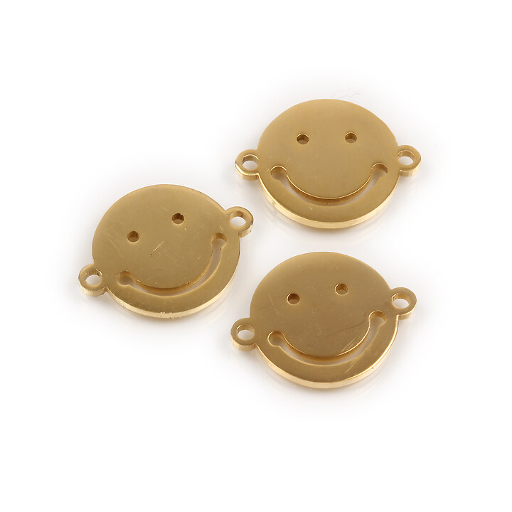 Link otel inoxidabil 201 auriu fata zambitoare 12,5x16,5mm