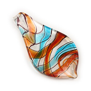 Pandantiv tip Murano frunza 34x60mm