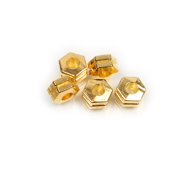 Distantier auriu hexagon 7x7x4mm