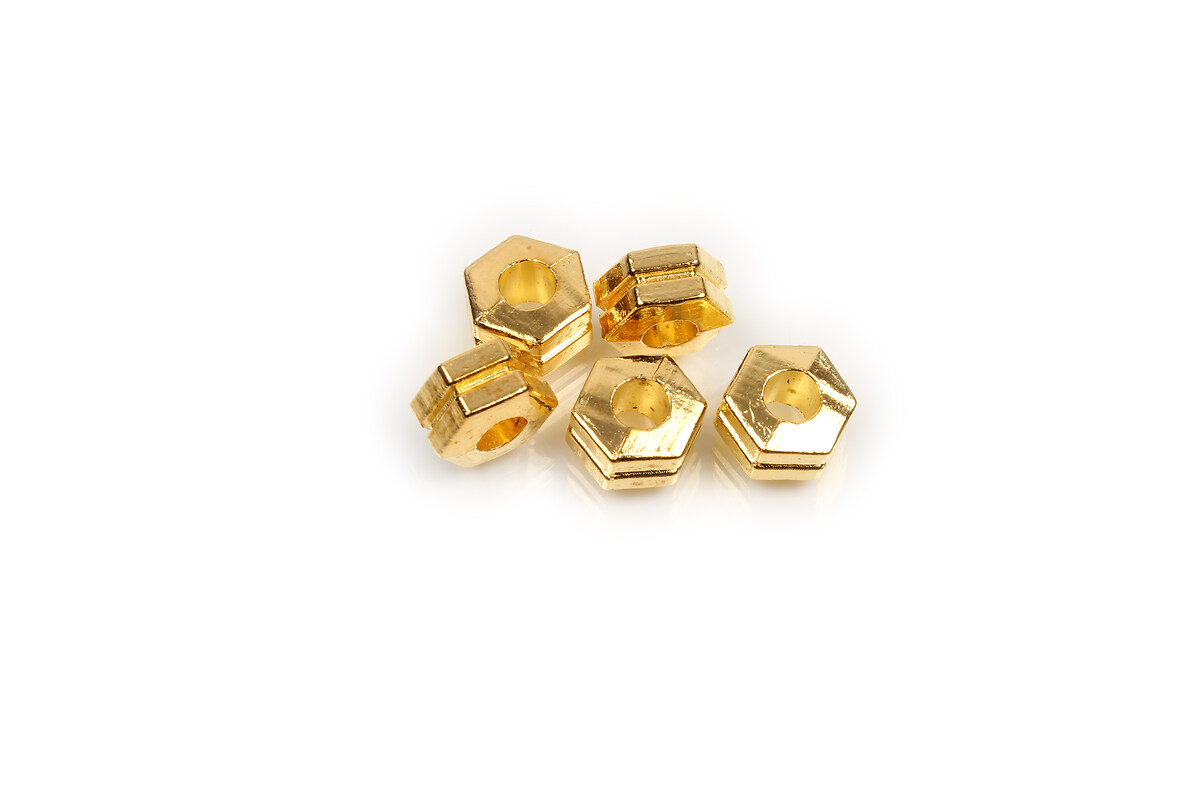 Distantier auriu hexagon 7x7x4mm