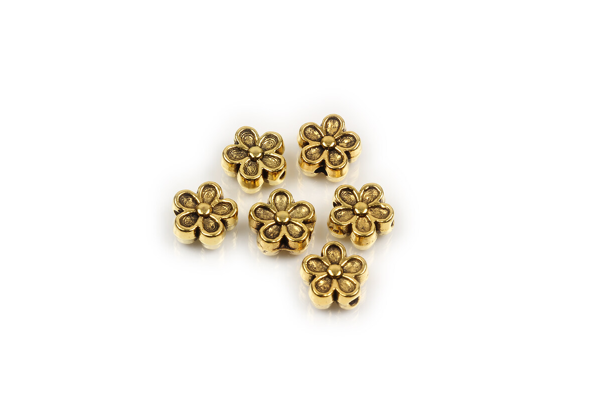 Distantier auriu antichizat floare 7x3,5mm