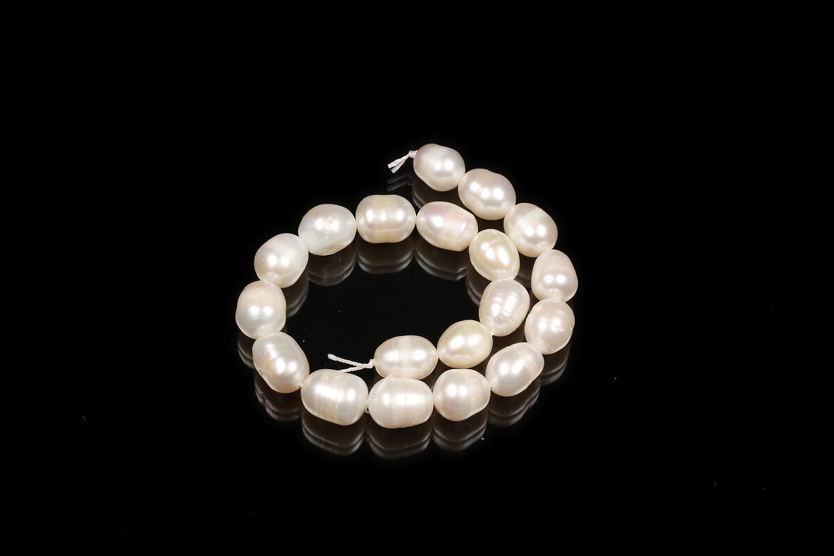 Mărgele scurt perle de cultura albe aprox. 8,5-13x7,5-8,5 mm (sirag)