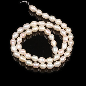 Sirag perle de cultura crem aprox. 6-9x5,5-6,5mm