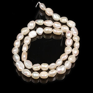 Sirag perle de cultura crem aprox. 7-10,5x6,5-7,5mm
