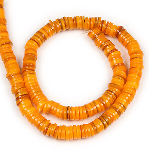 Margele sidef portocaliu rondele Heishi 1-3x8-8,5mm (sirag)