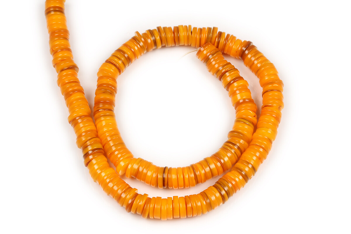 Margele sidef portocaliu rondele Heishi 1-3x8-8,5mm (sirag)