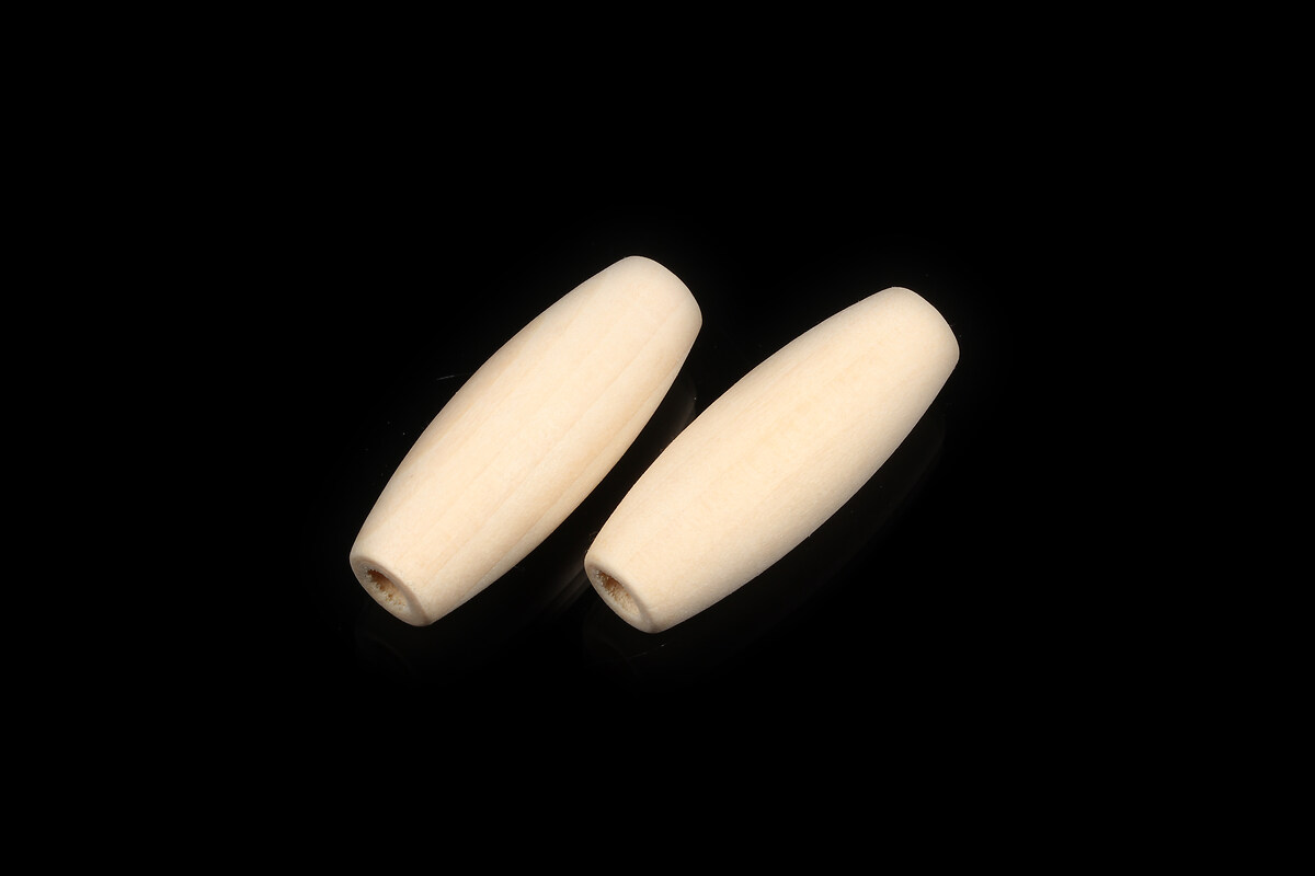 Margele lemn natural oval 32x12mm