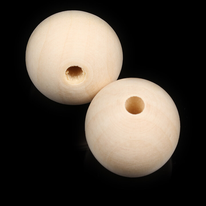 Margele lemn natural Moccasin sfere 30mm