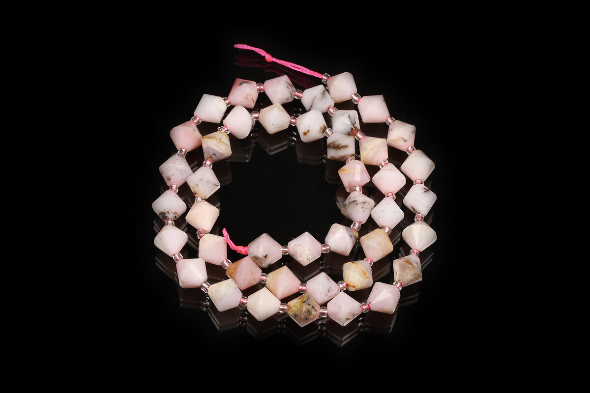 Sirag opal roz margele biconice 8x7mm