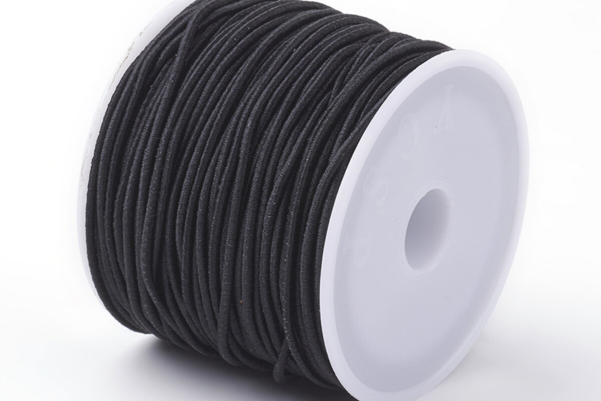 Elastic negru grosime 0,6mm, rola de aprox. 32m