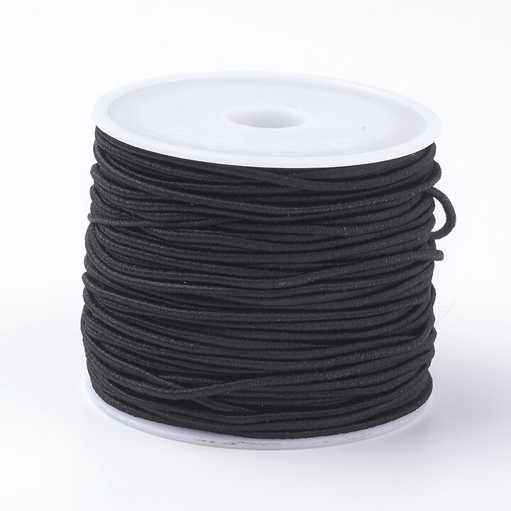 Elastic negru grosime 1mm, rola de aprox. 16m