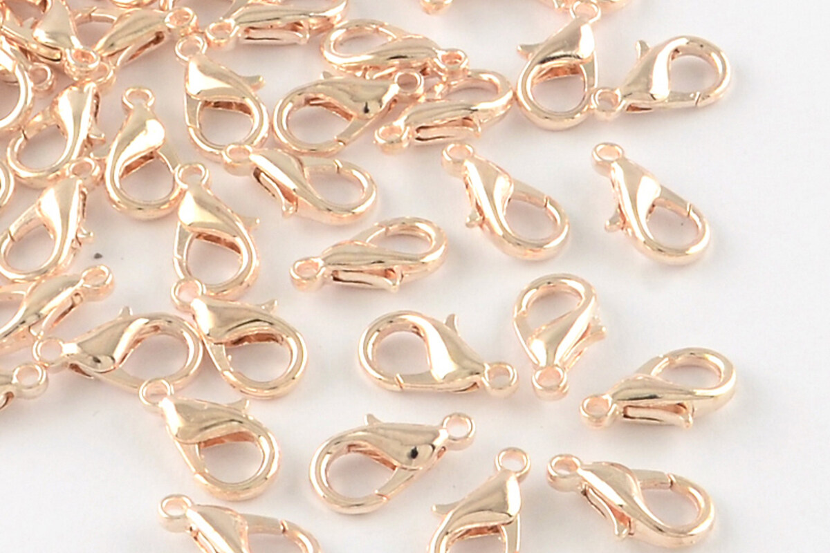 Inchizatoare lobster auriu rose gold 12x6mm