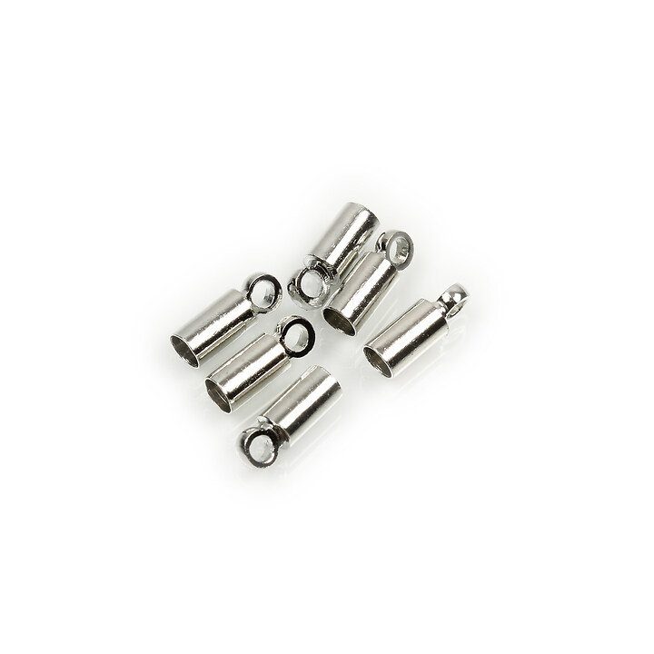 Capat de snur argintiu inchis 8x3mm, interior 2mm