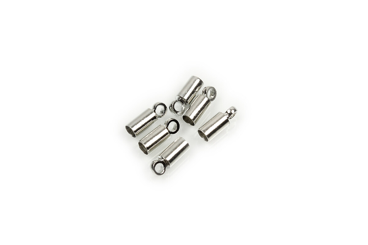 Capat de snur argintiu inchis 8x3mm, interior 2mm