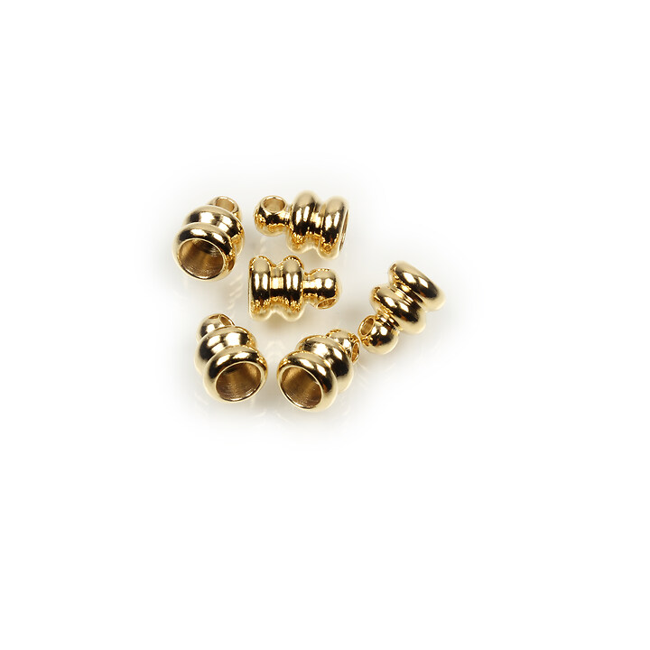 Capat de snur auriu placat 6x4,5mm, interior 3mm