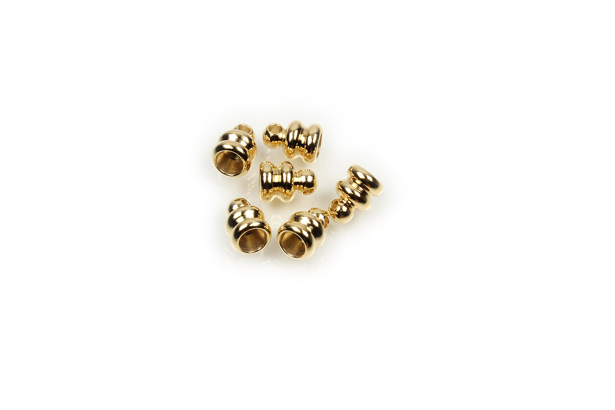 Capat de snur auriu placat 6x4,5mm, interior 3mm