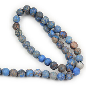 Margele regalite de sinteza albastru frosted sfere 8mm (sirag)