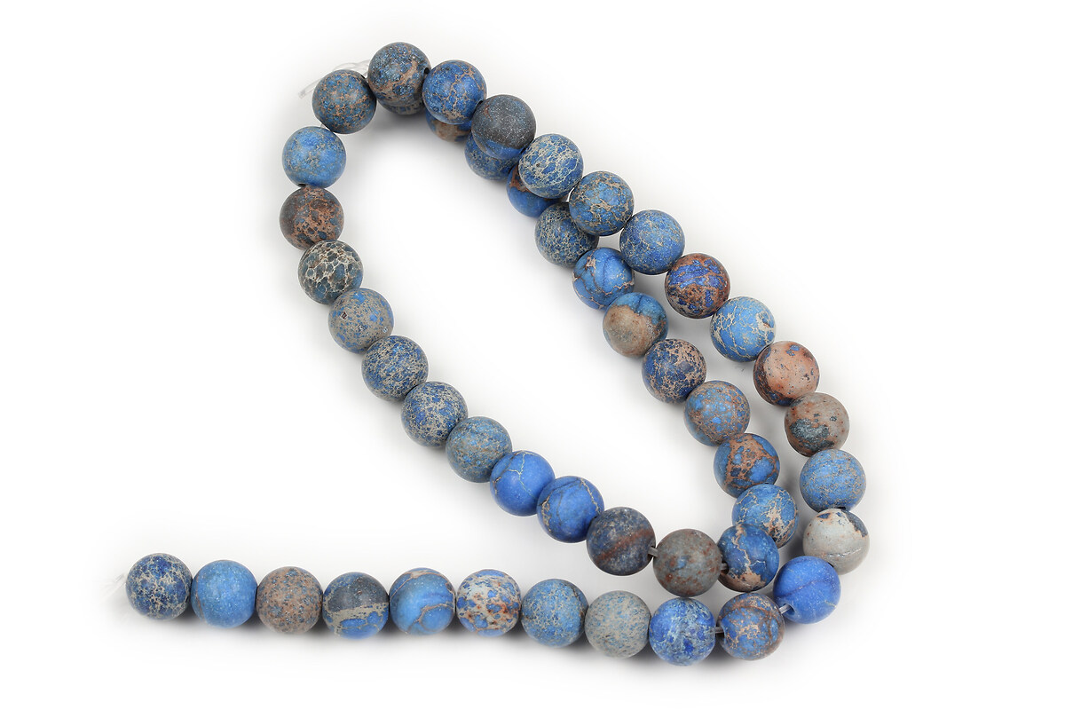 Margele regalite de sinteza albastru frosted sfere 8mm (sirag)