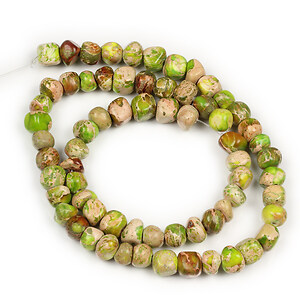 Margele regalite de sinteza verde nuggets 5-10x6-8mm (sirag)