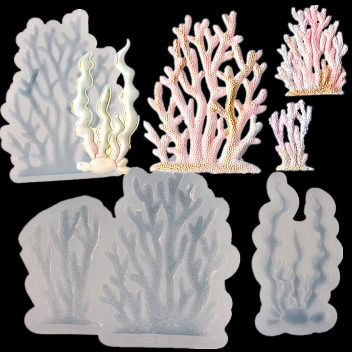 Matrita din silicon alimentar coral pentru fondant sau rasina 77x86x7mm