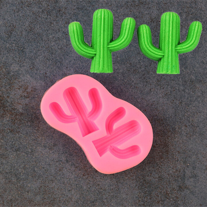 Matrita din silicon alimentar cactus pentru fondant sau rasina 43x81x16mm