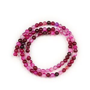 Sirag agate striped sfere 4mm - fucsia