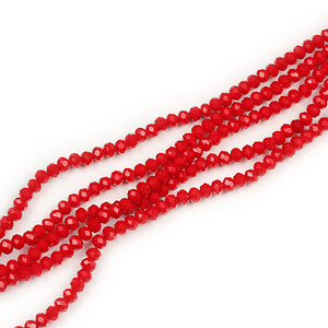 Margele cristal rondele 3x4mm (sirag) - rosu