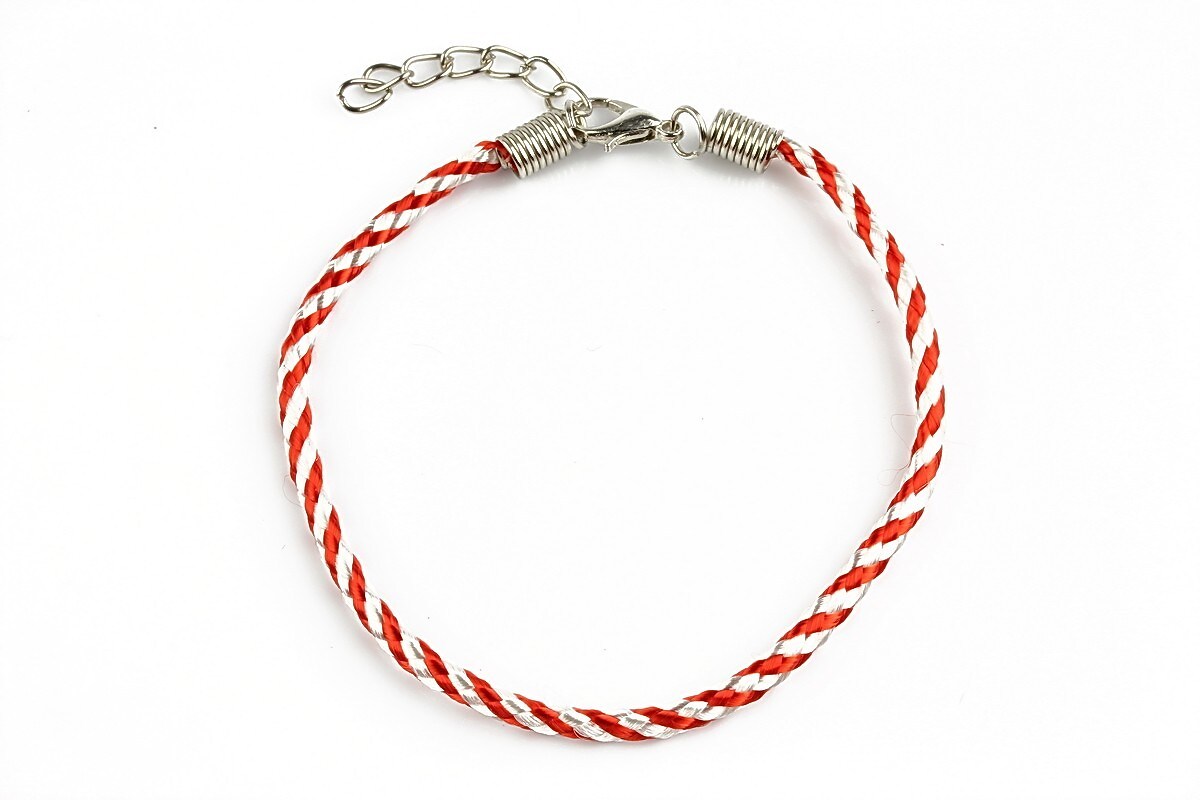 Bratara martisor impletita grosime 2mm, lungime 18,5cm