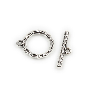 Inchizatoare toggle argintiu antichizat 18x15mm