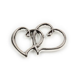 Link argintiu antichizat inimi 30x20mm