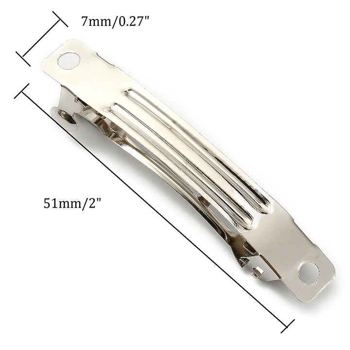 Baza clama de par frantuzeasca argintiu inchis 51x7mm