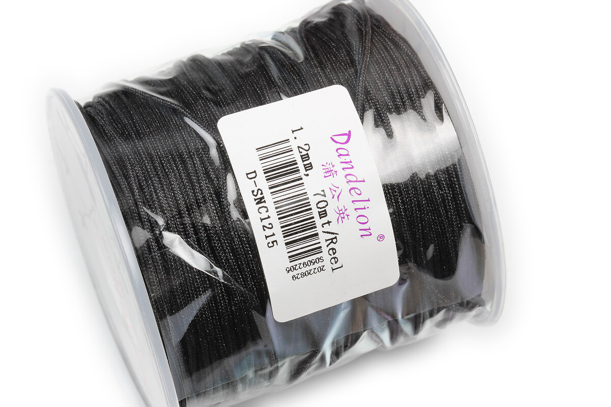 Snur Shamballa Dandelion grosime 1,2mm, rola de 74m - negru