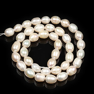 Sirag perle de cultura alb crem ovale aprox. 8-9x6-7mm