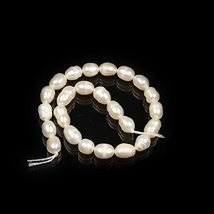 Sirag scurt perle de cultura ovale aprox. 7-10x5-6mm