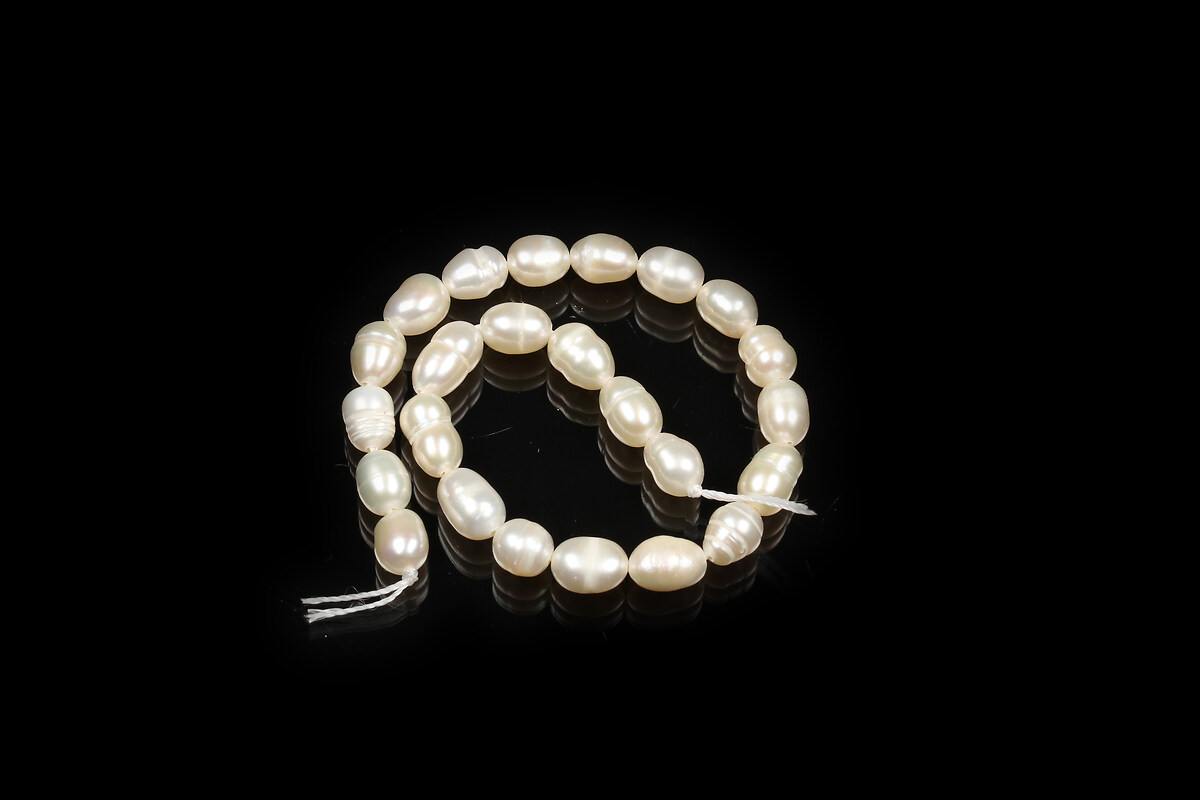 Sirag scurt perle de cultura ovale aprox. 7-10x5-6mm