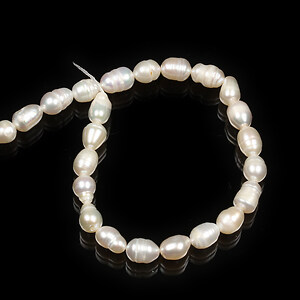 Sirag scurt perle de cultura ovale aprox. 7-9x6-7mm