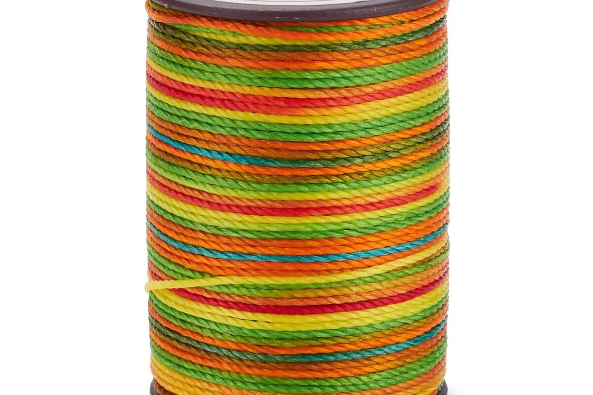 Rola ata cerata rotunda rasucita micro macrame 0,8mm, rola aprox. 50m - multicolor