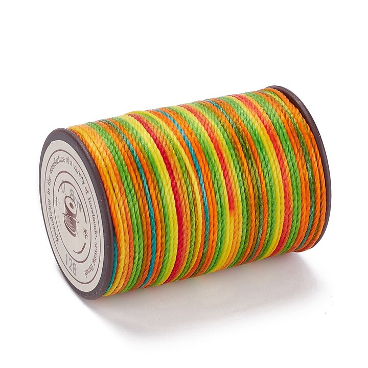 Rola ata cerata rotunda rasucita micro macrame 0,8mm, rola aprox. 50m - multicolor
