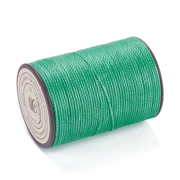 Rola ata cerata rotunda rasucita micro macrame 0,8mm, rola aprox. 50m - verde