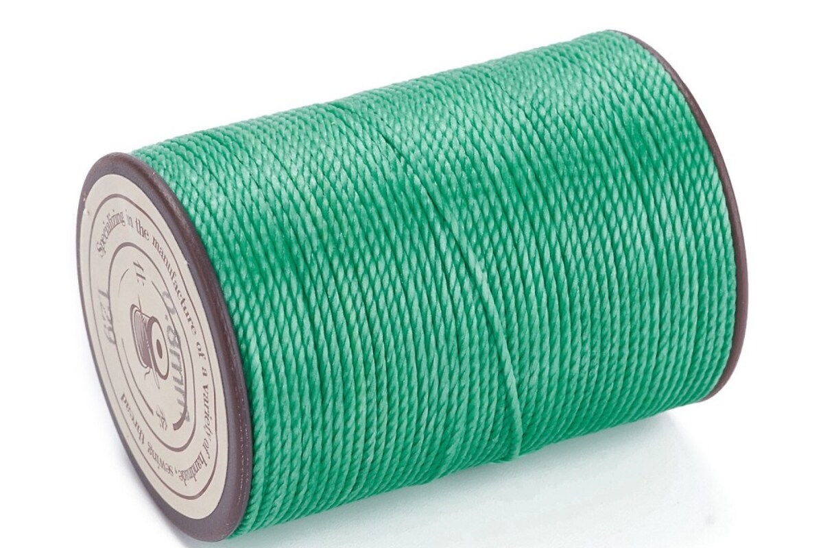 Rola ata cerata rotunda rasucita micro macrame 0,8mm, rola aprox. 50m - verde