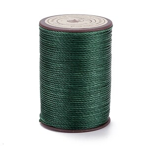 Rola ata cerata rotunda rasucita micro macrame 0,8mm, rola aprox. 50m - verde inchis