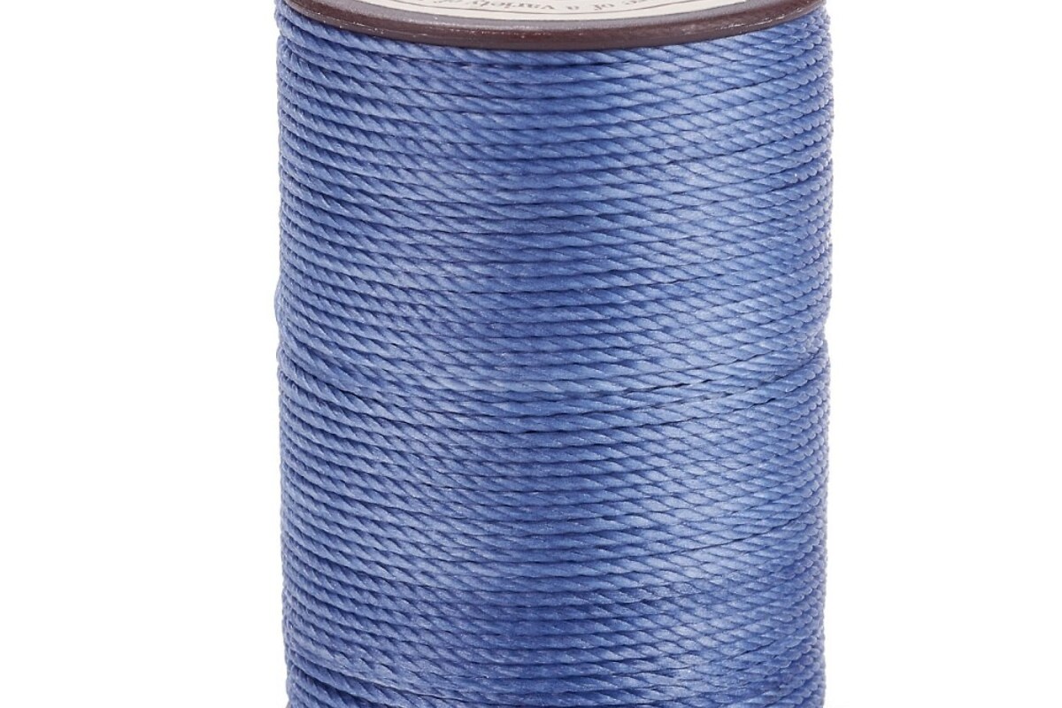 Rola ata cerata rotunda rasucita micro macrame 0,8mm, rola aprox. 50m - albastru