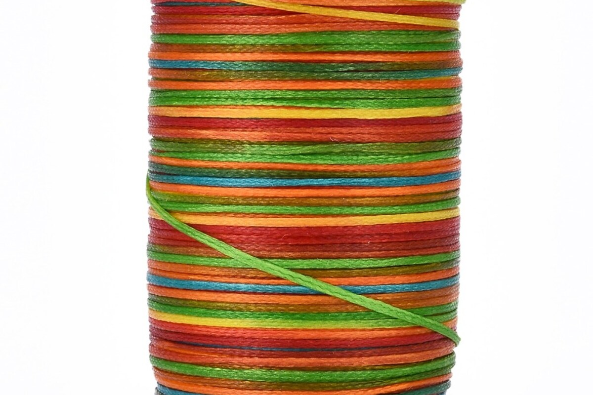 Rola ata cerata micro macrame, plata, 0,8mm, rola 100m - multicolor