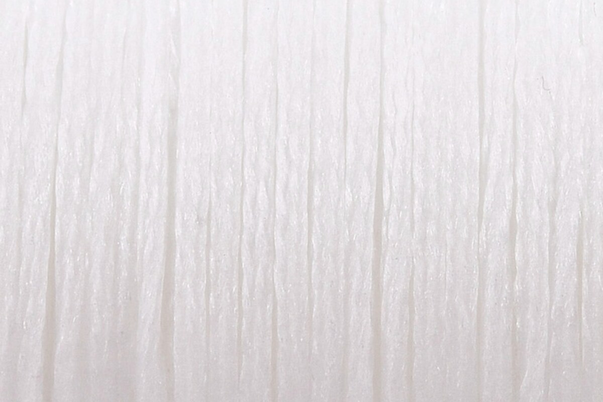 Rola ata cerata micro macrame, plata, 0,8mm, rola 100m - alb