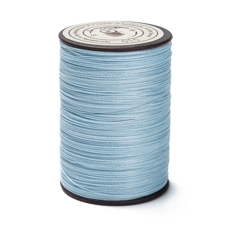 Rola ata cerata rotunda micro macrame, 0,45mm, rola 160m - albastru deschis