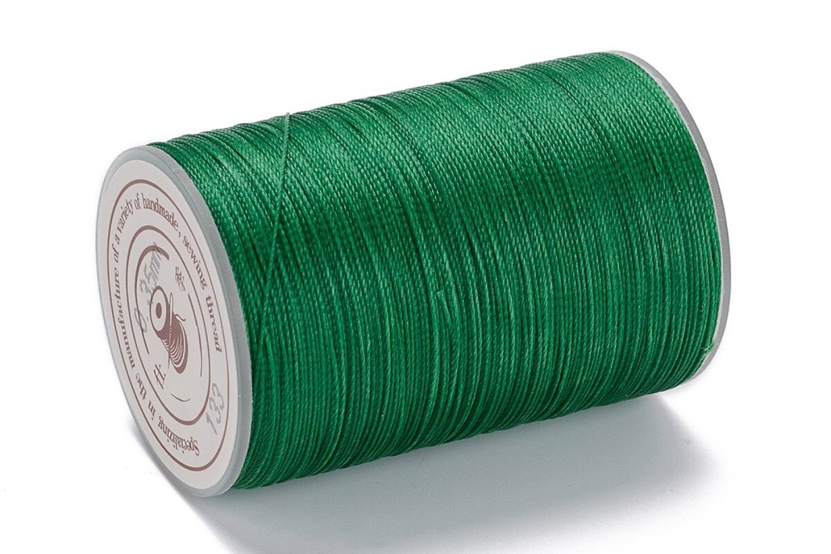 Rola ata cerata rotunda micro macrame, 0,3-0,4mm, rola 160m - verde