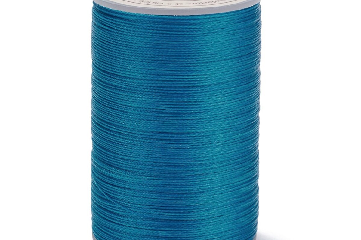 Rola ata cerata rotunda micro macrame, 0,3-0,4mm, rola 160m - albastru turcoaz