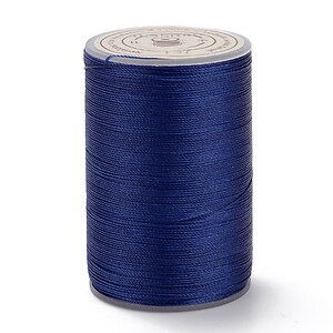 Rola ata cerata rotunda micro macrame, 0,3-0,4mm, rola 160m - albastru inchis