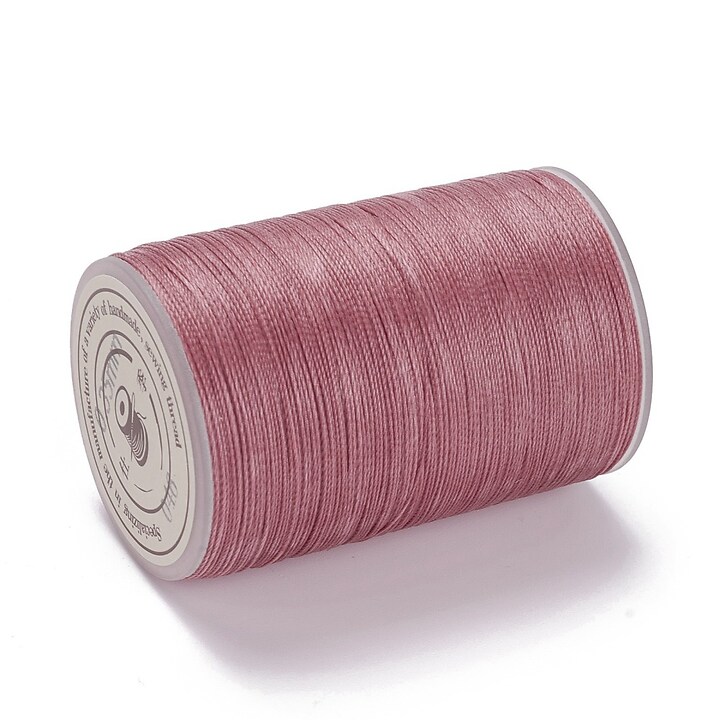 Rola ata cerata rotunda micro macrame, 0,3-0,4mm, rola 160m - roz prafuit