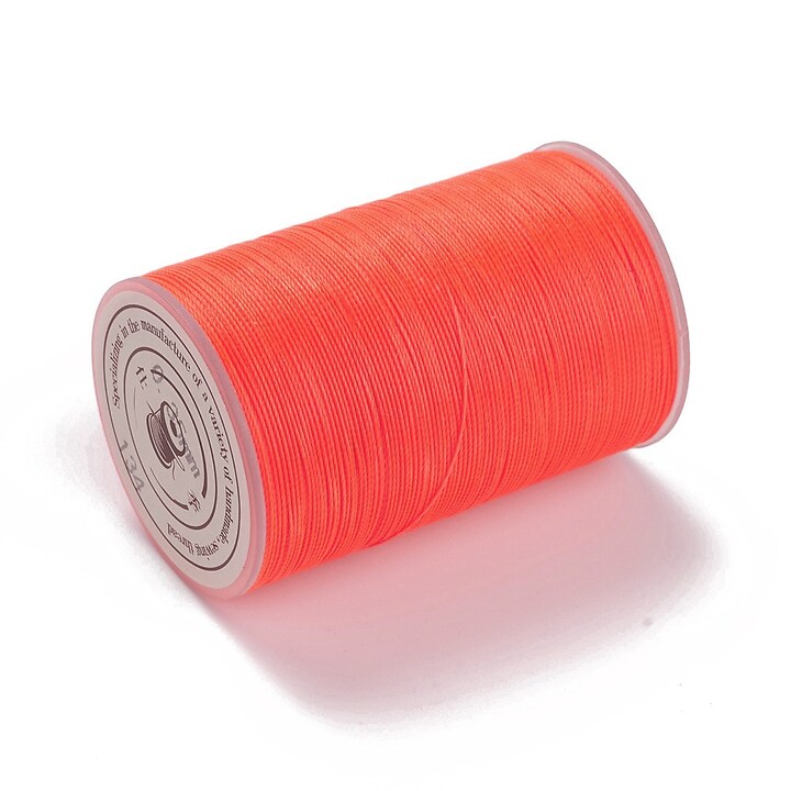 Rola ata cerata rotunda micro macrame, 0,3-0,4mm, rola 160m - portocaliu neon